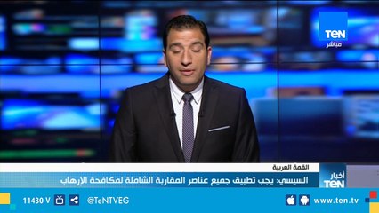 الرئيس السيسي:  لا مخرج للصراع العربي الإسرائيلي إلا بحل سلمي شامل وعادل
