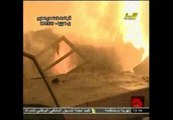 Llamas y escombros en la residencia de Gaddafi