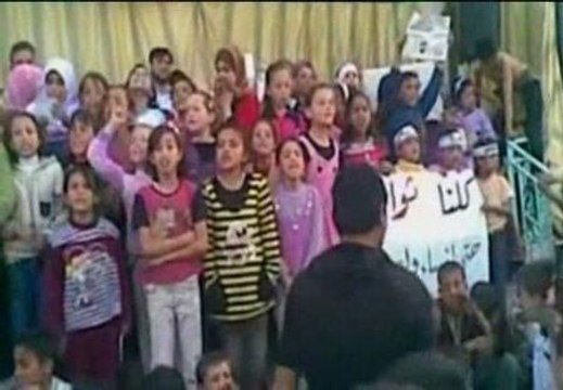 Niños sirios en contra del gobierno
