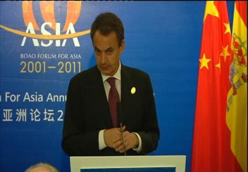 Zapatero: "Las palabras del Gobierno de China son palabras que se traducen siempre en hechos"