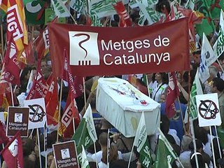 Concentración contra los recortes en Barcelona