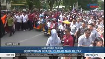 Jokowi dan Iriana Diarak Naik Becak saat Kampanye di Makassar
