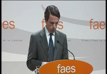 Aznar: "Se quiere extender la falsedad de un supuesto fracaso histórico de España como coartada para la ruptura"