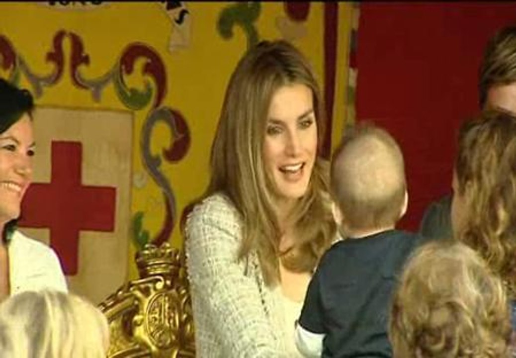 Simpática escena de los príncipes de Asturias