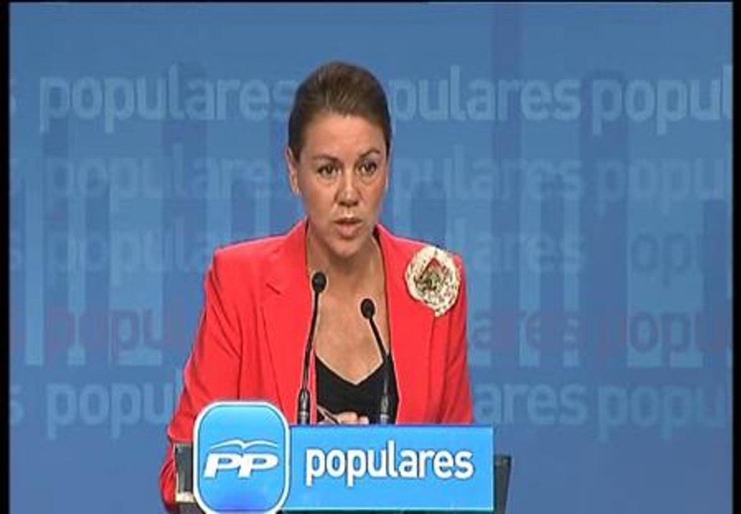 Cospedal acusa al PSOE de hacer oposición de barricadas cuando la situación en la que estamos la ha generado un gobierno del PSOE