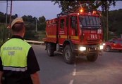 Efectivos trabajan en el incendio de Gerona, que ya está controlado