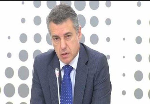 Urkullu no descarta que España entre a corto plazo en suspensión de pagos