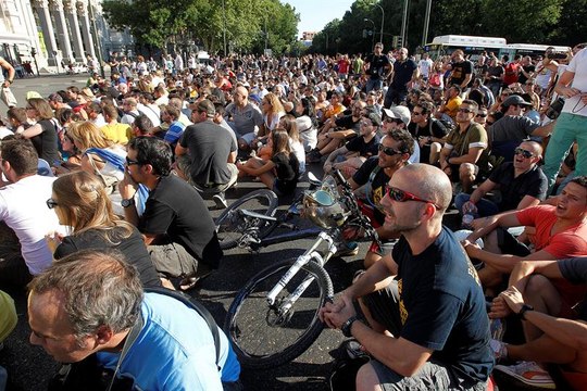Manifestación en los alrededores de Cibeles contra los recortes