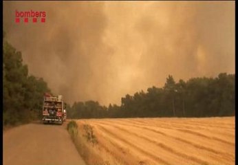 Espectacular incendio forestal en Prats de Rei