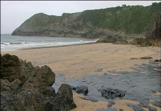 Un vertido de fuel de una central térmica obliga a cerrar playas asturianas