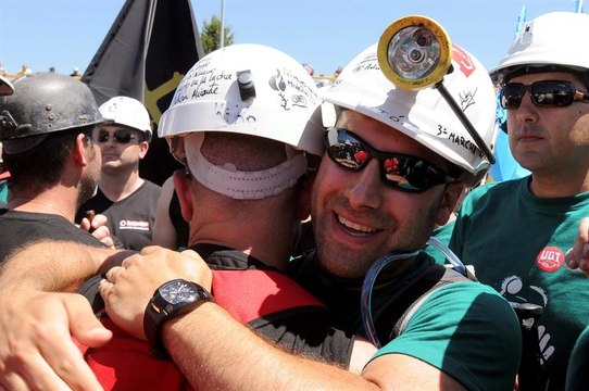 Marcha negra: Las columnas de Asturias y León se encuentran en La Robla