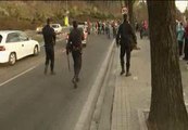 Cargas policiales en la llegada del Real Madrid a Pamplona