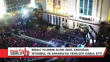 Binali Yıldırım aldık dedi, Erdoğan, İstanbul ve Ankara’da yenilgiyi kabul etti