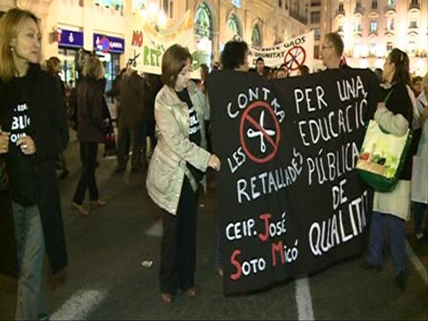 Manifestación de los sindicatos por los recortes