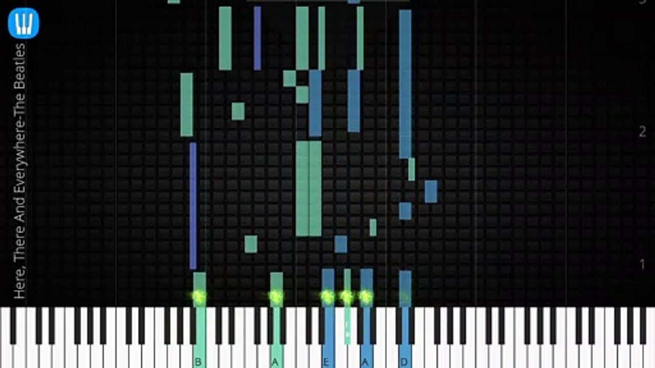  [Piano Solo]Here, There And Everywhere, The Beatles-Synthesia Piano Tutorial