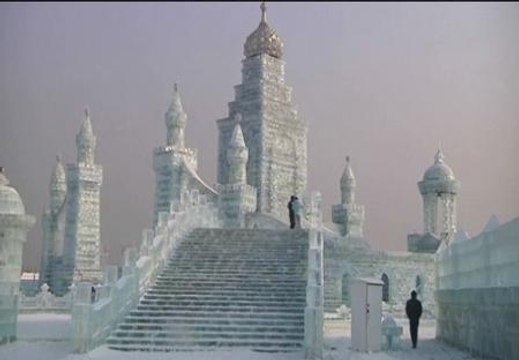Todo listo para el festival de esculturas de hielo y nieve de Harbin