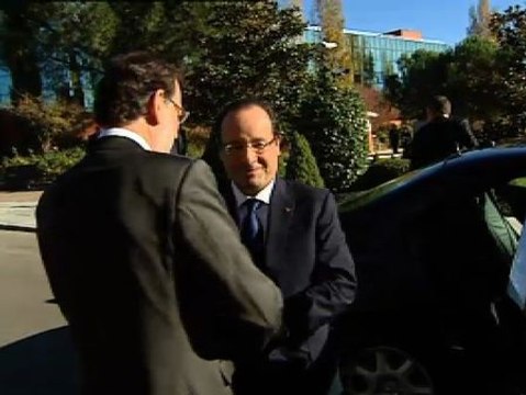 Rajoy recibe a Hollande en La Moncloa