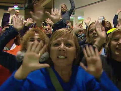 Protesta de los trabajadores de la lavandería de 19 hospitales madrileños