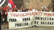 Trabajadores y alumnos de las tres universidades gallegas protestan contra los recortes en educación