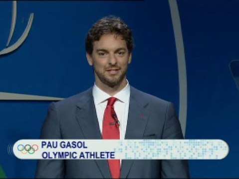 Intervención de Pau Gasol ante los miembros del COI
