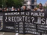 Funcionarios del ayuntamiento de Madrid protestan para evitar más recortes