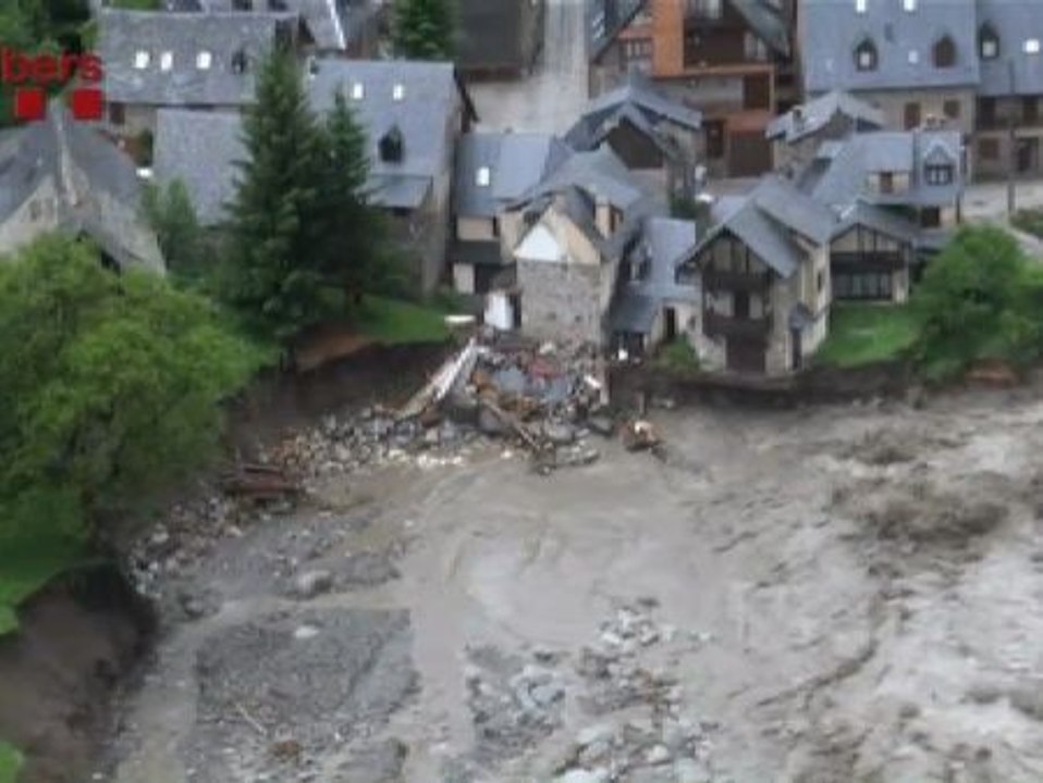 Espectaculares imágenes aéreas de las inundaciones en el Vall d'Aran