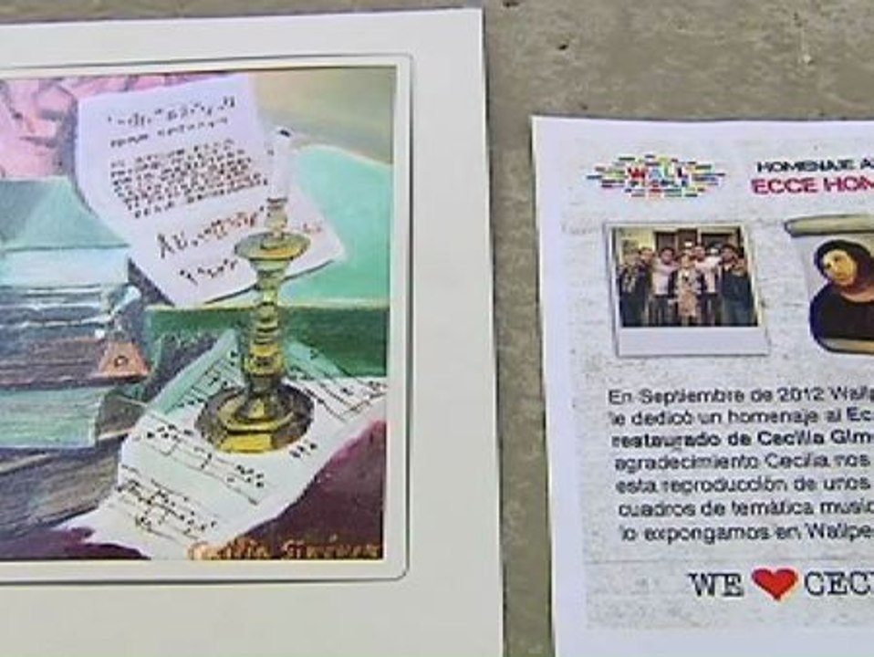 La restauradora del Ecce Homo reaparece en el Wallpeople de Barcelona