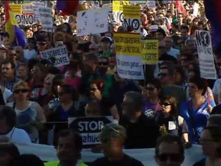 &#039;Marea Ciudadana&#039; en el centro de Madrid contra la Troika