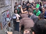 Primera asamblea en el edificio ocupado en Barcelona