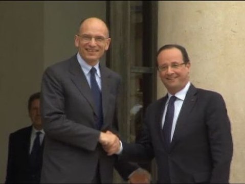 Hollande y Letta hacen frente común en defensa de la unión bancaria europea
