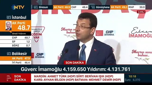 Ekrem İmamoğlu: Benim verdiğim sayıları YSK Başkanı da teyit etti
