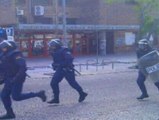 Enfrentamientos entre policias y estudiantes en la Universidad Complutense