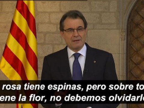 Artur Mas aboga por el derecho a decidir sin tutelas en su discurso del día de Sant Jordi