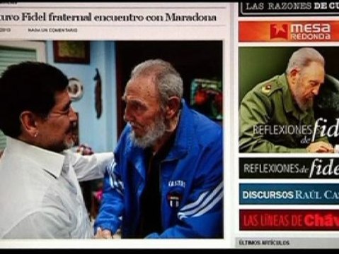 Fidel Castro recibe a Maradona en La Habana