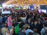 Protestas en los aeropuertos en la quinta jornada de huelga de Iberia