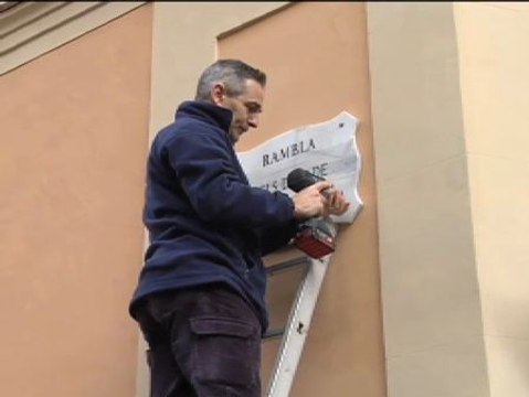 Retiran las placas de la Rambla de los duques de Palma