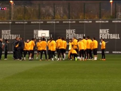 Entrenamiento del Barcelona sin Tito Vilanova.