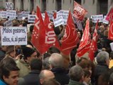 Protesta de los empleados de banca ante el Banco de España