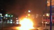 Radicales queman contenedores en el centro de Santiago de Compostela