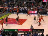 Len ties the game with ice-cool three pointer to force OT