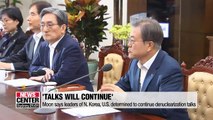 Moon says leaders of N. Korea, U.S. determined to continue talks on nuclear diplomacy