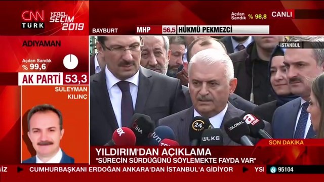 Binali Yıldırım: YSK mazbatayı kime verirse başkan o olacaktır