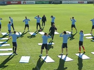 El Atlético entrena con todos sus internacionales
