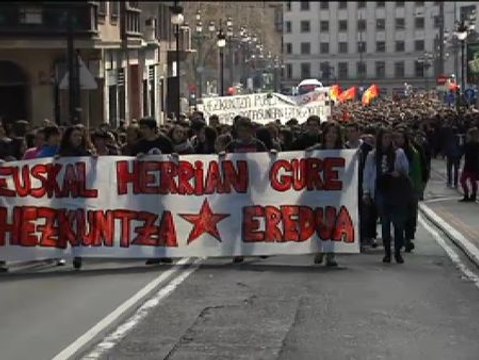La manifestación de Bilbao termina con tres detenidos