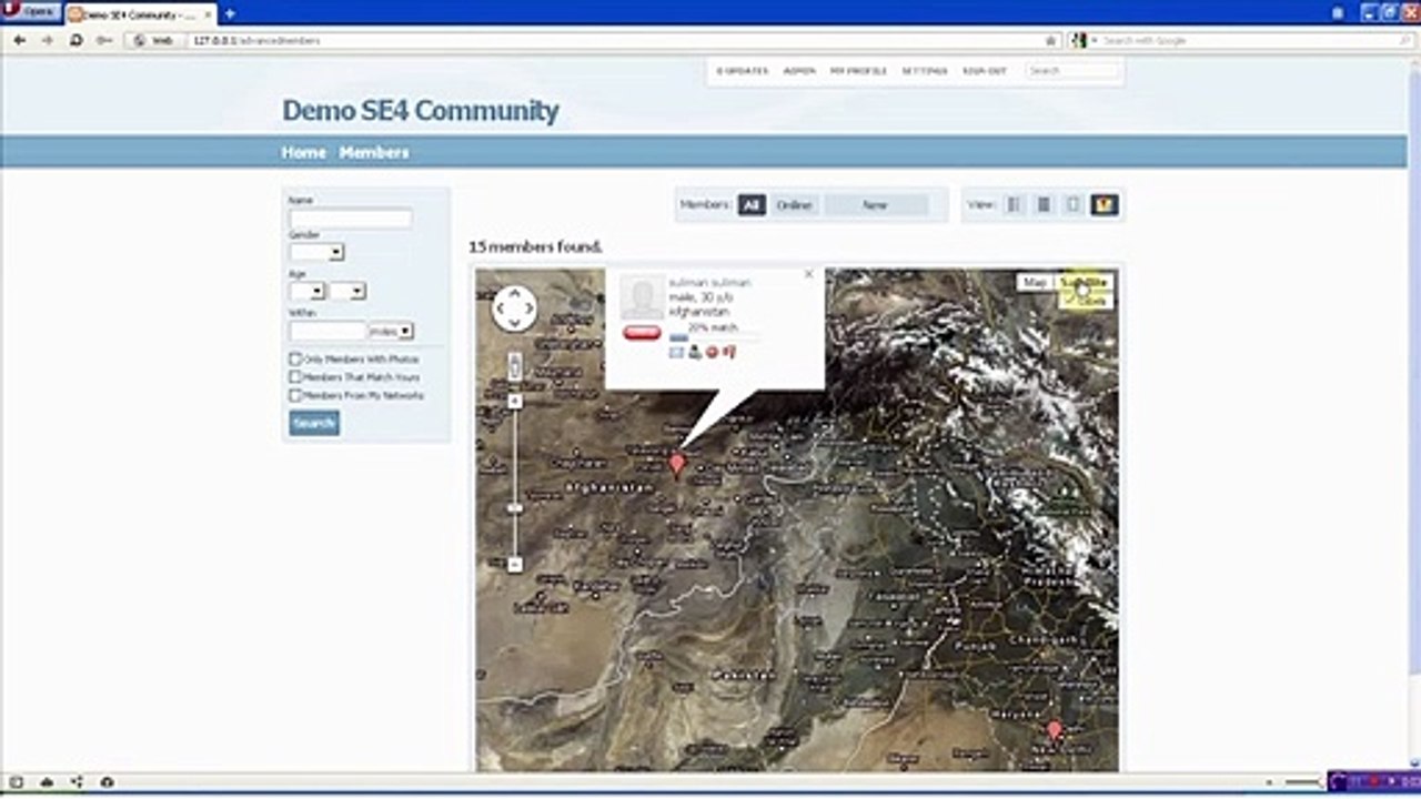 Advanced Browse Members plugin for SocialEngine