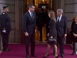 Los Príncipes de Asturias llegan a la capilla ardiente de Alfonso Suárez