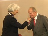 El rey recibe en audiencia a los presidentes del Eurogrupo y del FMI