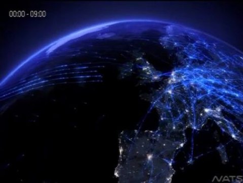 Espectaculares imágenes del tráfico aéreo europeo