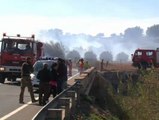 Incendio forestal obliga a desalojar varios chalés