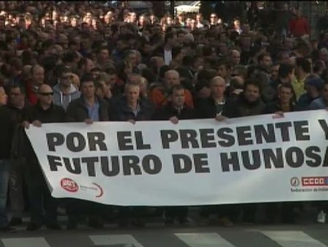 Primer día de huelga de los mineros de Hunosa